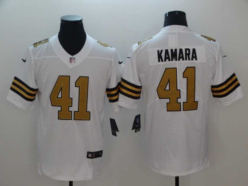 Nike Saints 41 Alvin Kamara White Color Rush Limited Jersey,We sell and wholesale Nike Saints 41 Alvin Kamara White Color Rush Limited Jersey on line form chian!